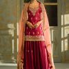 Women Lashkaraa | Pink Embroidered Sharara Suit