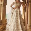 Women Lashkaraa | White Embroidered Brocade Lehenga