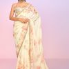 Women Lashkaraa | Soft Yellow Floral Embellished Saree