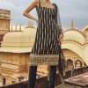 Women Lashkaraa | Black And Gold Hand Embroidered Straight Suit