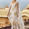 Women Lashkaraa | White And Gold Hand Embroidered Straight Suit