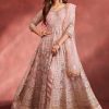 Women Lashkaraa | Rose Pink Embroidered Pant Style Anarkali