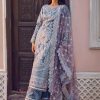 Women Lashkaraa | Dusty Blue And Purple Embroidered Palazzo Suit