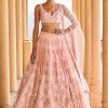 Women Lashkaraa | Peach Heavy Embellished Net Lehenga