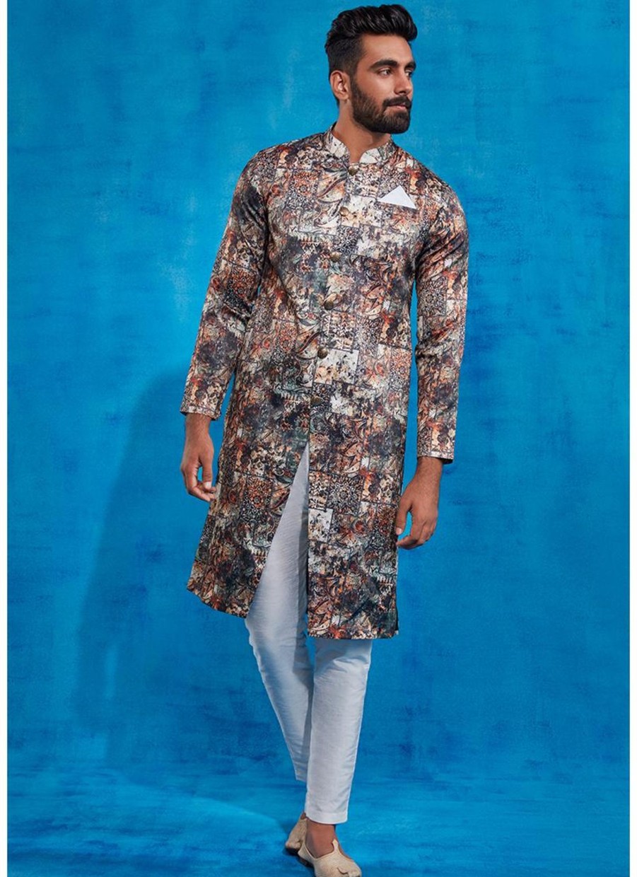 Men Lashkaraa | Multicolor Printed Sherwani