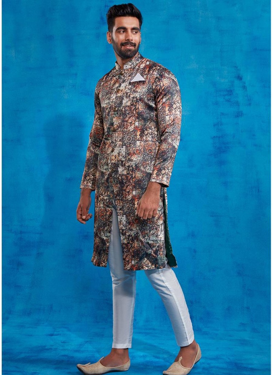 Men Lashkaraa | Multicolor Printed Sherwani