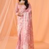 Women Lashkaraa | Peach White Floral Printed Saree