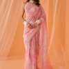 Women Lashkaraa | Light Pink White Floral Printed Saree