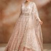 Women Lashkaraa | Blush Embroidered Anarkali Style Lehenga