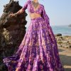 Women Lashkaraa | Purple Floral Printed Lehenga