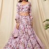 Women Lashkaraa | Lilac Floral Georgette Lehenga