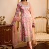 Women Lashkaraa | Peach Floral Printed Straight Suit