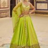 Women Lashkaraa | Lime Green Embroidered Lehenga