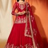 Women Lashkaraa | Maroon Kurti Style Georgette Lehenga