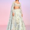 Women Lashkaraa | Light Blue Floral Embellished Lehenga