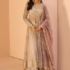 Women Lashkaraa | Grey Embroidered Anarkali Style Sharara