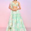 Women Lashkaraa | Mint Floral Embellished Lehenga