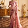 Women Lashkaraa | Light Pink Floral Printed Saree