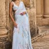 Women Lashkaraa | Soft Mint Embellished Chinon Saree