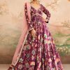 Women Lashkaraa | Wine Floral Printed Anarkali