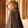 Women Lashkaraa | Black Embroidered Brocade Lehenga