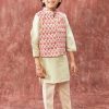 Kid Lashkaraa | Kids Dusty Green And Rose Nehru Jacket Set