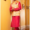 Men Lashkaraa | Hot Pink And Yellow Floral Nehru Jacket Set