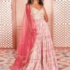 Women Lashkaraa | Cream And Pink Tie Dye Anarkali