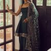 Women Lashkaraa | Dark Green Dhoti Style Punjabi Suit