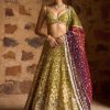 Women Lashkaraa | Mehendi Green Multicolor Net Lehenga