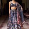 Women Lashkaraa | Black Printed Organza Lehenga