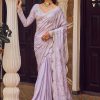 Women Lashkaraa | Lavender Embroidered Saree