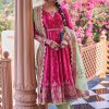 Women Lashkaraa | Hot Pink And Green Embroidered Patiala Suit