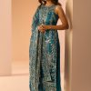 Women Lashkaraa | Dark Teal Embroidered Straight Suit