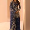 Women Lashkaraa | Blue Embroidered Sharara Suit