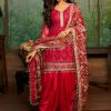 Women Lashkaraa | Hot Pink And Gold Embroidered Punjabi Suit