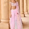 Women Lashkaraa | Soft Pink Off Shoulder Dhoti Style Suit