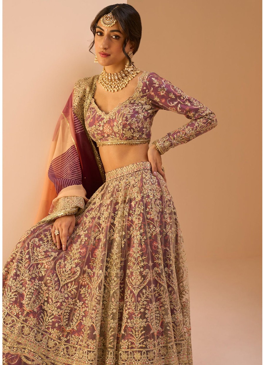 Women Lashkaraa | Magenta Multicolor Embroidered Lehenga