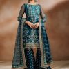 Women Lashkaraa | Dark Teal Heavy Embroidered Gharara Suit