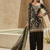 Women Lashkaraa | Black Multicolor Satin Punjabi Suit