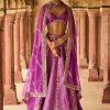 Women Lashkaraa | Purple Embroidered Brocade Lehenga