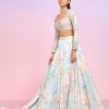 Women Lashkaraa | Light Blue Multicolor Floral Embellished Lehenga