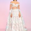 Women Lashkaraa | Dusty Blue And Pink Floral Embellished Lehenga